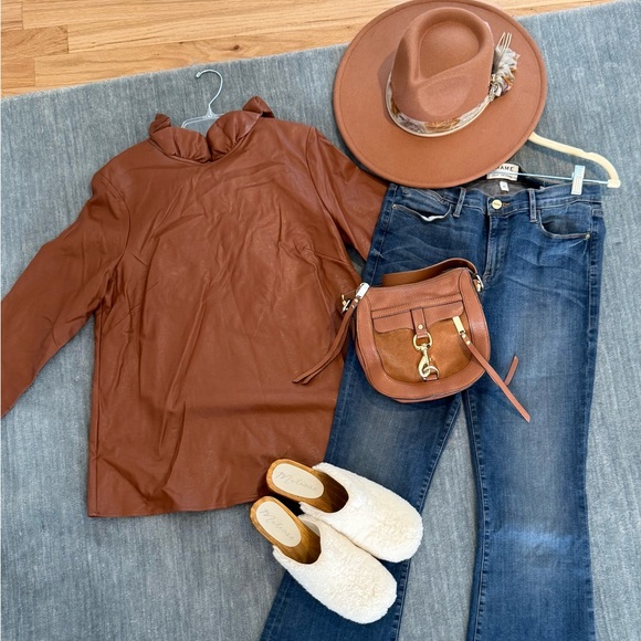 Tuckernuck Brown Leather Shirt WINTER EDIT - Picture 1 of 4